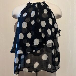 “Bundle 10 for $13” Women’s sheer flowing polkadot dressy sleeveless office top